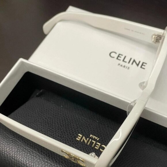 Celine CL40194U 25A Triomphe Oval Women Sunglasses White Frame - Picture 3 of 9